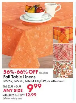 Boscov's Fall Table Linens offer