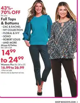 Boscov's Fall Tops & Bottoms offer