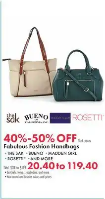 Boscov's Fabulous Fashion Handbags offer