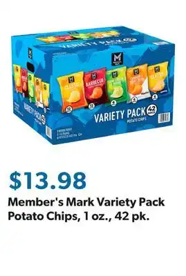 Sam's Club Member's Mark Variety Pack Potato Chips, 1 oz., 42 pk offer