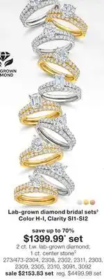 JC Penney 2 ct. t.w. lab-grown diamond 1 ct. center stone◊ offer