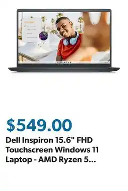 Sam's Club Dell Inspiron 15.6 FHD Touchscreen Windows 11 Laptop - AMD Ryzen 5 - 8GB RAM - 512GB SSD offer
