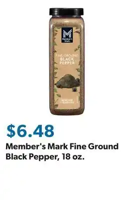 Sam's Club Member's Mark Fine Ground Black Pepper, 18 oz offer