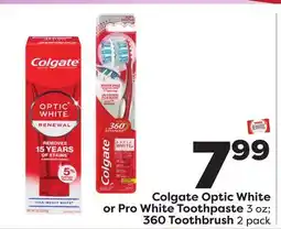 Weis Markets Colgate Optic White or Pro White Toothpaste offer