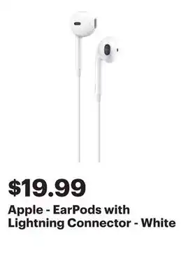 Best Buy Apple - EarPods with Lightning Connector - White offer