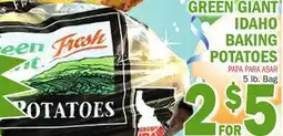Bravo Supermarkets GREEN GIANT IDAHO BAKING POTATOES offer