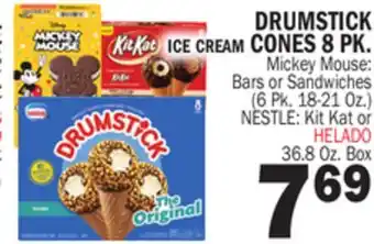 Bravo Supermarkets DRUMSTICK ICE CREAM CONES 8 PK offer