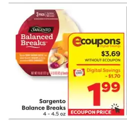 Weis Markets Sargento Balance Breaks offer