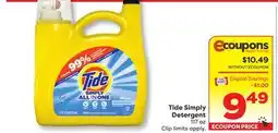 Weis Markets Tide Simply Detergent offer