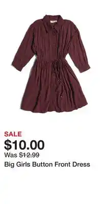 TJ Maxx Big Girls Button Front Dress offer