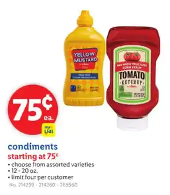 Lidl condiments offer
