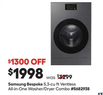 Lowe's Bespoke 5.3-cu ft Ventless All-in-One Washer/Dryer Combo offer