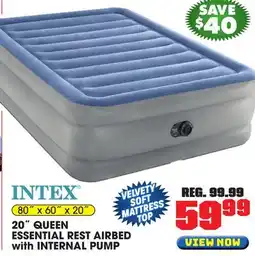 Big 5 Intex 20 Queen Essential Rest Airbed with Internal Pump offer