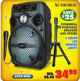 Big 5 Audiobox Powerful Portable Speaker With Stand offer
