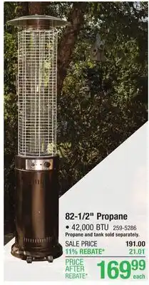 Menards Backyard Creations 42,000 BTU Glass Tube Patio Heater offer