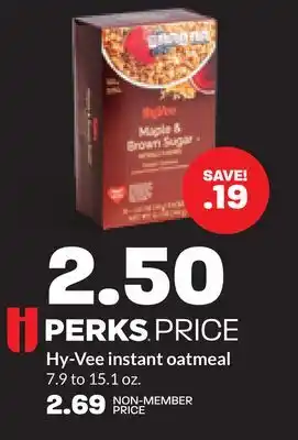 Hy-Vee Hy-Vee instant oatmeal offer