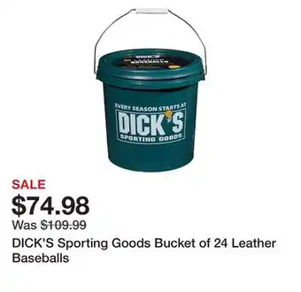 Dick's Sporting Goods DICK'S Sporting Goods Bucket of 24 Leather Baseballs offer