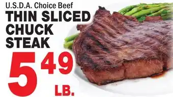 Bravo Supermarkets THIN SLICED CHUCK STEAK offer