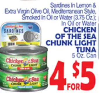 Bravo Supermarkets CHICKEN OF THE SEA CHUNK LIGHT TUNA offer