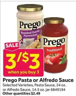 Stop&Shop Prego Pasta or Alfredo Sauce offer