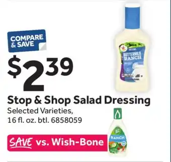 Stop&Shop Stop & Shop Salad Dressing offer