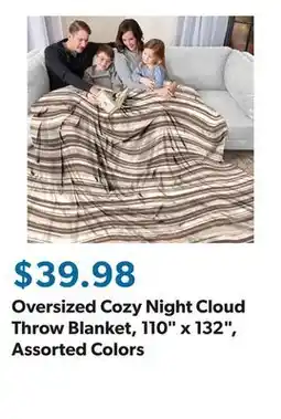Sam's Club Oversized Cozy Night Cloud Throw Blanket, 110 x 132, Assorted Colors offer