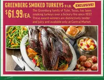 Central Market Greenberg Smoked Turkeys offer