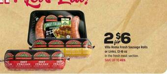 Grocery Outlet Villa Roma Fresh Sausage Rolls Or Links offer