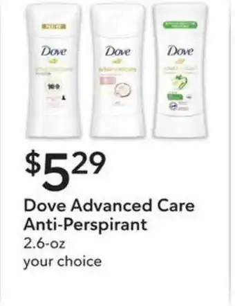 Publix Dove Advanced Care Anti-perspirant offer