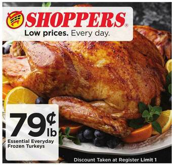 SHOPPERS Essential Everyday Frozen Turkeys offer