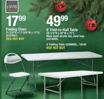 Ace Hardware Folding Chair 6' Fold-in-half Table offer