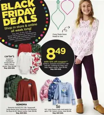 Kohl's Carter's Sonoma Goods For Life And SO' Clothing For Baby And Kids offer