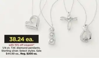 Kohl's 1/4 Ct. T.W. Diamond Pendants Sterling Silver offer
