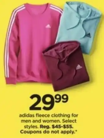 Kohl's Adidas Fleece Clothing For Men And Women offer