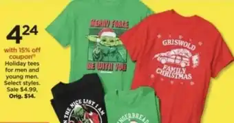 Kohl's Holiday Tees For Men And Young Men offer