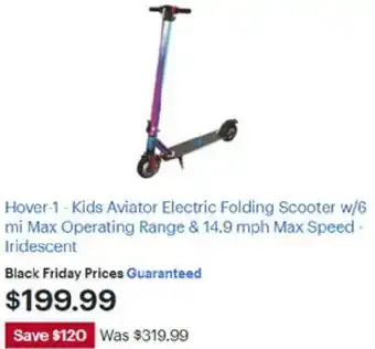 Best Buy Hover-1-Kids Aviator Electric Folding Scooter W/6 Mi Max Operating Range & 14.9 mph Max Speed-Iredescent offer