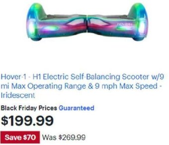 Best Buy Hover-1-H1 Electric Self-Balancing Scooter W/9 Mi Max Operating Range & 9 mph Max Speed-Iridescent offer