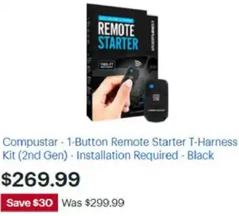 Best Buy Compustar-1- Button Remote Starter T-Harness Kit ( 2nd Gen)- Intallation Required-Black offer