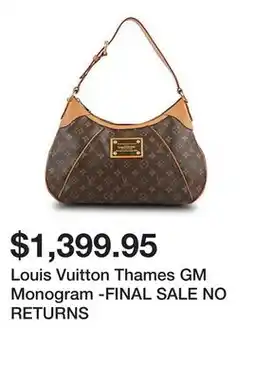 Belk Louis Vuitton Thames GM Monogram -FINAL SALE NO RETURNS offer