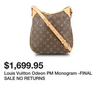 Belk Louis Vuitton Odeon PM Monogram -FINAL SALE NO RETURNS offer