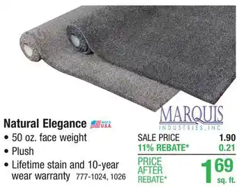 Menards Marquis Industries Natural Elegance Granite Stone Plush Carpet 12 ft. Wide offer