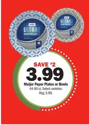 Meijer Meijer Paper Plates or Bowls offer