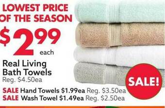 Big Lots Real Living Bath Towels offer