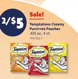 Family Dollar Temptations Creamy Purrrr•ée Pouches offer