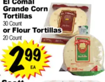 Superior Grocers El Comal Grande Corn Tortillas, 30 Count or Flour Tortillas, 20 Count offer