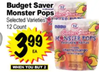 Superior Grocers Budget Saver Monster Pops offer