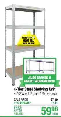 Menards AR Shelving 36W x 71H x 18D 4-Tier Galvanized Shelving Unit offer