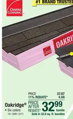 Menards Owens Corning Oakridge Brownwood Architectural Roofing Shingles (32.8 sq. ft.) offer