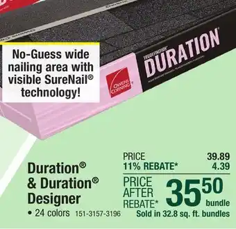 Menards Owens Corning TruDefinition Duration Sand Castle Architectural Roofing Shingles (32.8 sq. ft.) offer