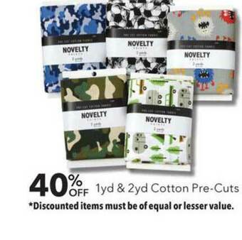 JOANN 1yd & 2yd Cotton Pre-cuts offer
